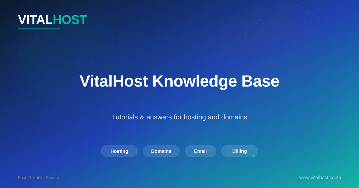 Knowledge Base — Hosting Help & How-Tos | VitalHost